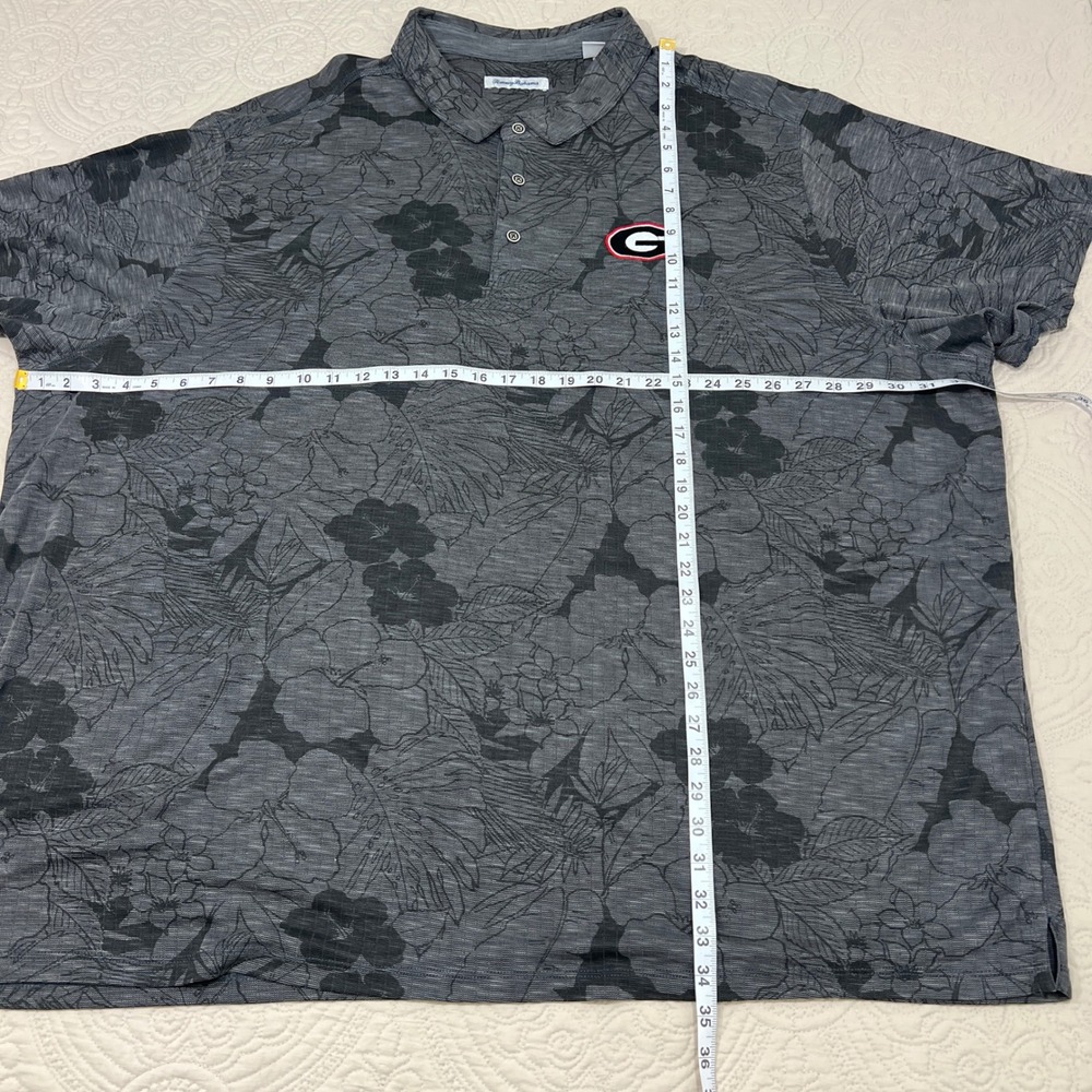 Tommy Bahama Georgia Bulldogs Mens 4XLB Polo Shirt Grey Floral Hawaiian UGA - Picture 8 of 8